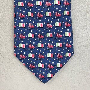 Vineyard Vines Italian Flag & Vespa Print Tie NEW Italy Stars Gift 100% Silk